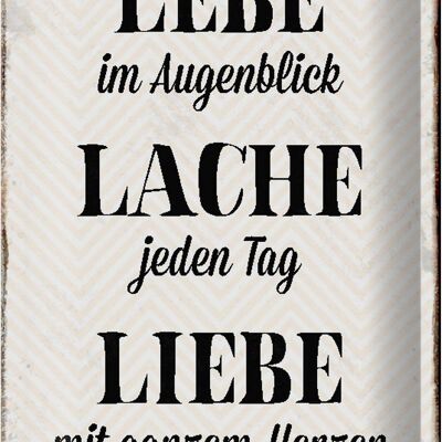 Tin sign saying 20x30cm Live laugh every day love