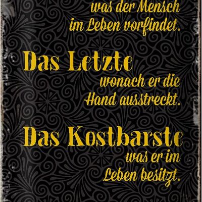 Blechschild Spruch 20x30cm Familie erste letzte kostbarste