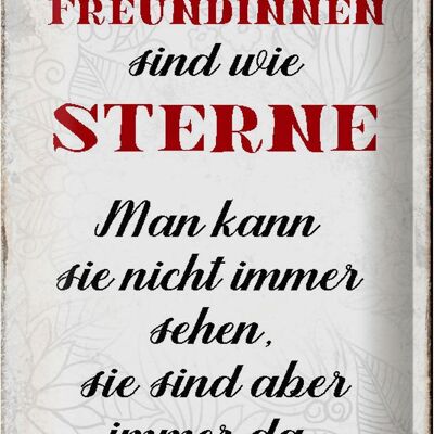 Blechschild Spruch 20x30cm Freundinnen sind wie Sterne