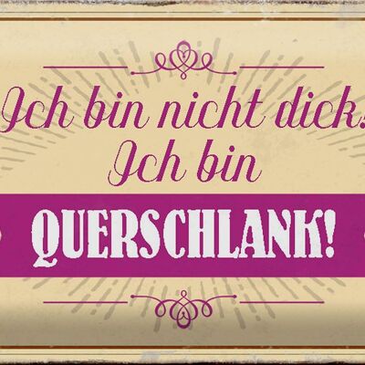 Blechschild Spruch 30x20cm bin nicht dick ich querschlank