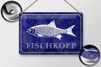 Plaque en tôle indiquant 30x20cm Poisson Fischkopp 2