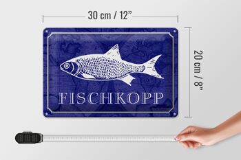 Plaque en tôle indiquant 30x20cm Poisson Fischkopp 4