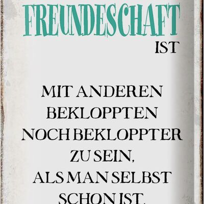 Blechschild Spruch 20x30cm Freundeschaft ist mit anderen