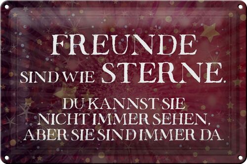 Blechschild Spruch 30x20cm Freunde sind wie Sterne