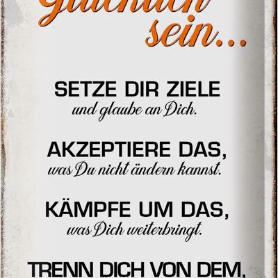 Blechschild Spruch 20x30cm glücklich sein glaube an dich