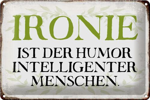 Blechschild Spruch 30x20cm Ironie Humor intelligent