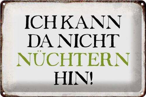 Blechschild Spruch 30x20cm ich kann da nicht nüchtern hin