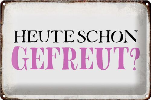 Blechschild Spruch 30x20cm heute schon gefreut