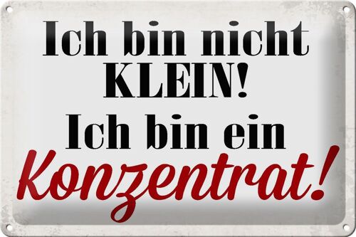 Blechschild Spruch 30x20cm bin nicht klein bin Konzentrat