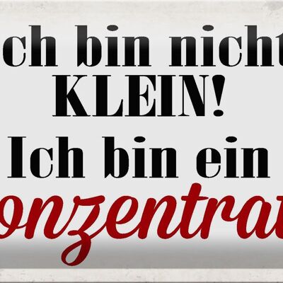 Blechschild Spruch 30x20cm bin nicht klein bin Konzentrat