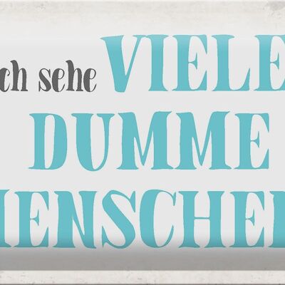 Blechschild Spruch 30x20cm ich sehe viele dumme Menschen