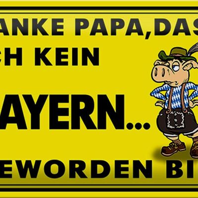 Blechschild Spruch 30x20cm Danke Papa dass ich kein Bayer