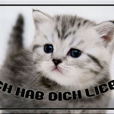 Blechschild Katze 30x20cm ich hab dich lieb