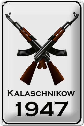 Plaque en tôle Fusil 20x30cm Kalachnikov 1947 1