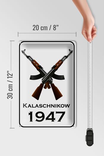 Plaque en tôle Fusil 20x30cm Kalachnikov 1947 4