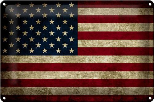 Blechschild Flagge 30x20cm Vereinigte Staaten Amerika USA