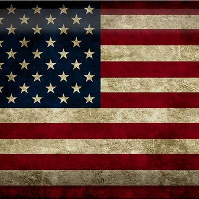Targa in metallo Bandiera 30x20 cm Stati Uniti America USA