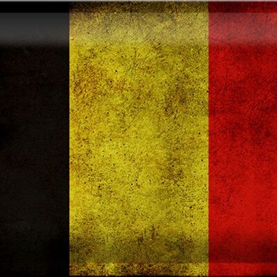 Metal sign flag 30x20cm Belgium flag