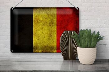 Drapeau en étain 30x20cm, drapeau belge 3