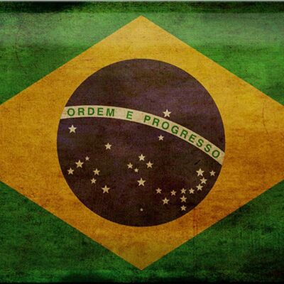 Cartel de chapa bandera 30x20cm Brasil