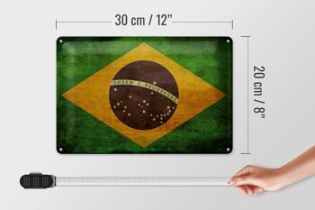 Drapeau en tôle 30x20cm Brésil 4