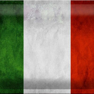 Targa in metallo bandiera 30x20cm Bandiera Italia