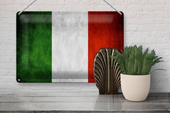 Drapeau en étain 30x20cm, drapeau italien 3