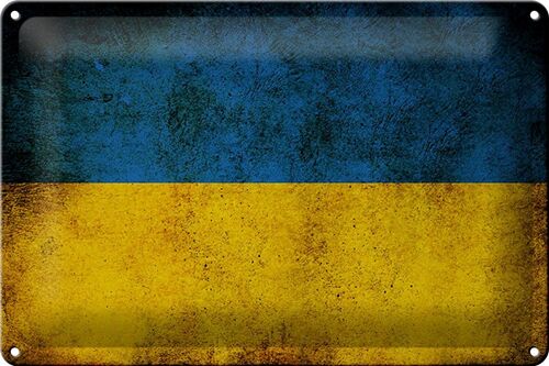 Blechschild Flagge 30x20cm Ukraine Fahne