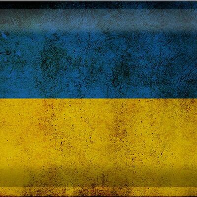 Blechschild Flagge 30x20cm Ukraine Fahne