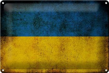 Drapeau en étain 30x20cm, drapeau de l'ukraine 1