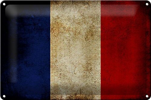 Blechschild Flagge 30x20cm Frankreich Fahne