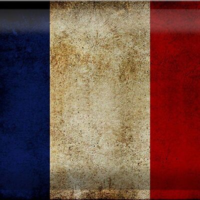 Cartel de chapa bandera 30x20cm bandera de Francia