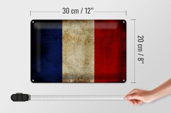 Drapeau en tôle 30x20cm, drapeau de la France 4