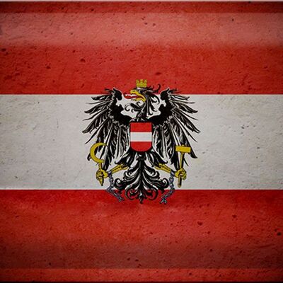 Bandera de cartel de hojalata 30x20cm decoración de pared con bandera de Austria