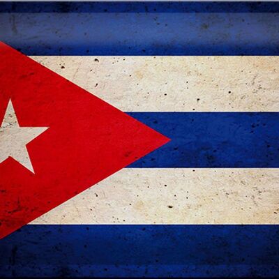 Targa in metallo bandiera 30x20 cm Cuba Bandiera Cuba
