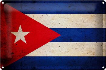 Drapeau en étain 30x20cm, drapeau de Cuba 1