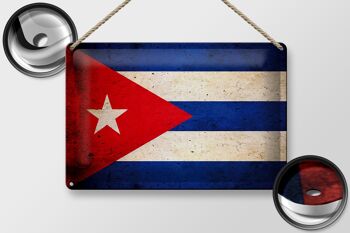Drapeau en étain 30x20cm, drapeau de Cuba 2
