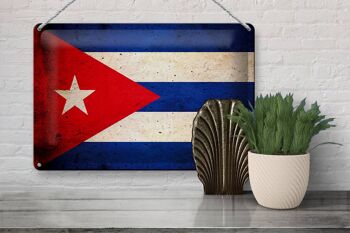 Drapeau en étain 30x20cm, drapeau de Cuba 3