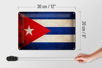 Drapeau en étain 30x20cm, drapeau de Cuba 4