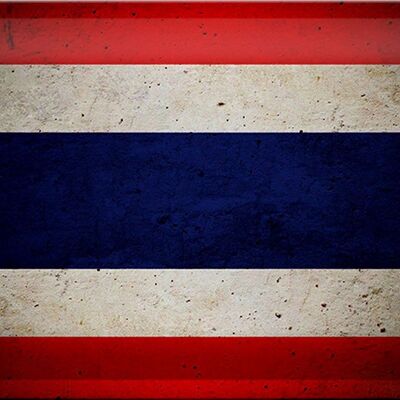 Bandera de cartel de hojalata 30x20cm decoración de pared con bandera de Tailandia