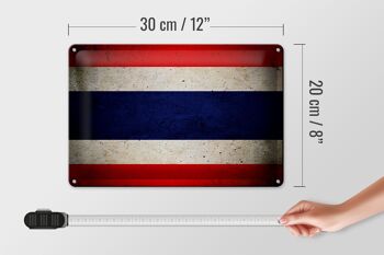 Drapeau en étain 30x20cm, décoration murale, drapeau de thaïlande 4