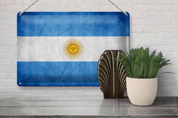 Drapeau en étain 30x20cm, drapeau argentin 3