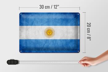 Drapeau en étain 30x20cm, drapeau argentin 4