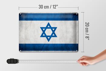 Drapeau en étain 30x20cm, décoration murale, drapeau d'israël 4