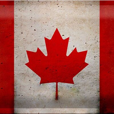Targa in metallo bandiera 30x20 cm Decorazione murale bandiera canadese