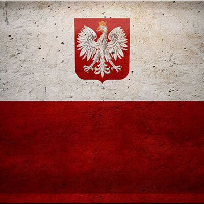 Blechschild Flagge 30x20cm Polen Fahne Wandeko