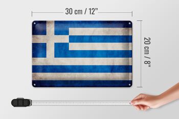 Drapeau en étain 30x20cm, drapeau de la grèce 4