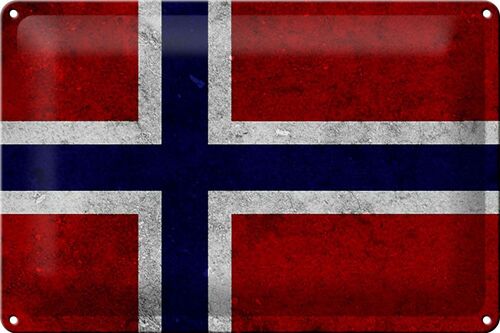 Blechschild Flagge 30x20cm Norwegen Fahne Wanddeko