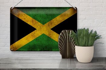 Drapeau en étain 30x20cm, drapeau de la Jamaïque 3