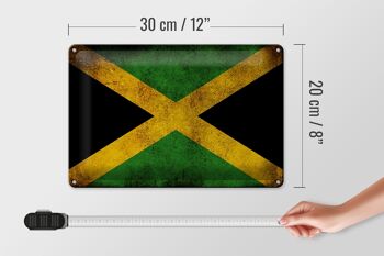 Drapeau en étain 30x20cm, drapeau de la Jamaïque 4